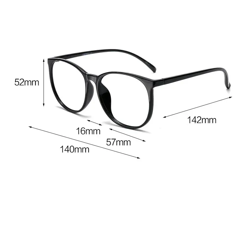 Cubojue Unisex Full Rim Oversized Round Plastic Eyeglasses 10149