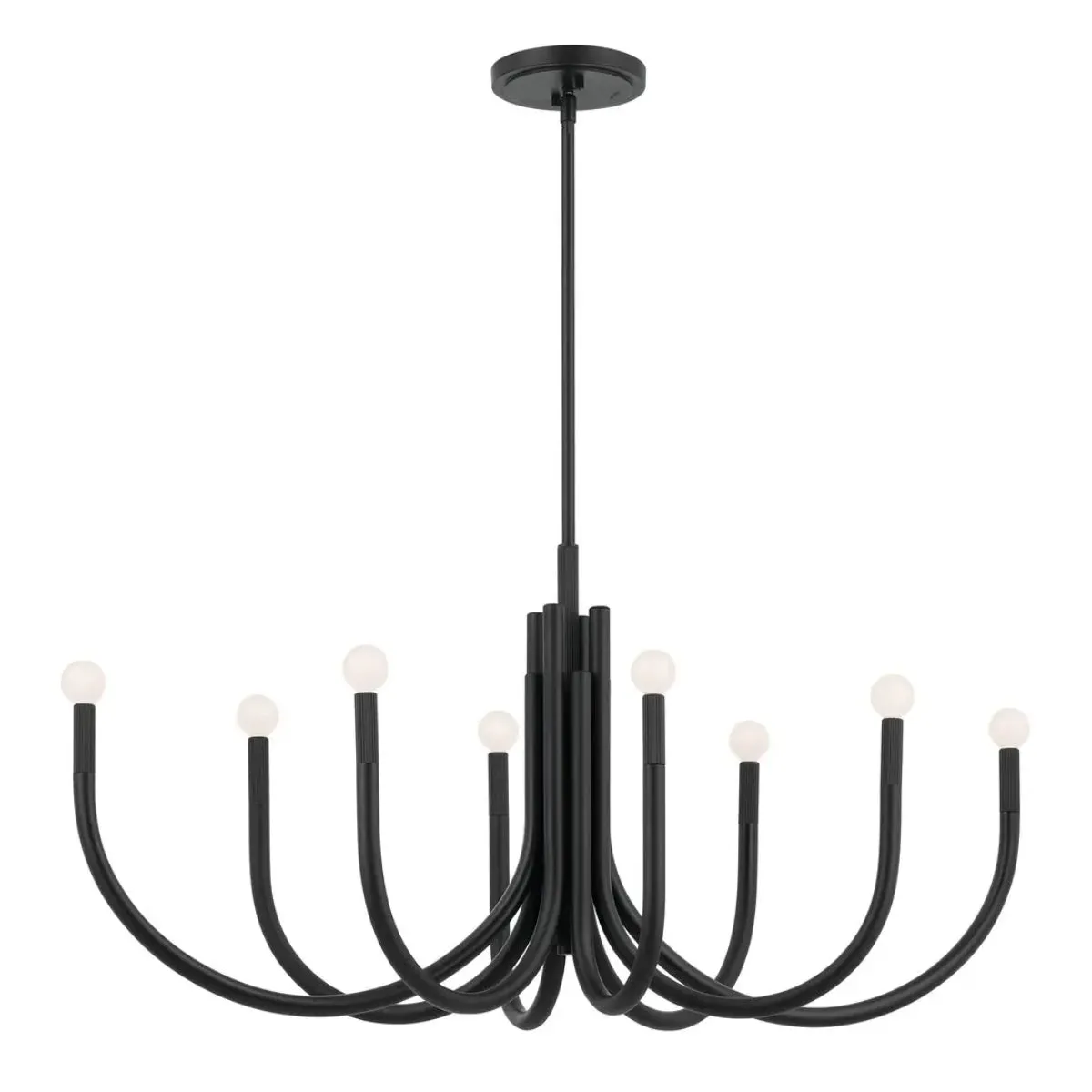 Odensa 46 in. 8 Lights Chandelier Black Finish