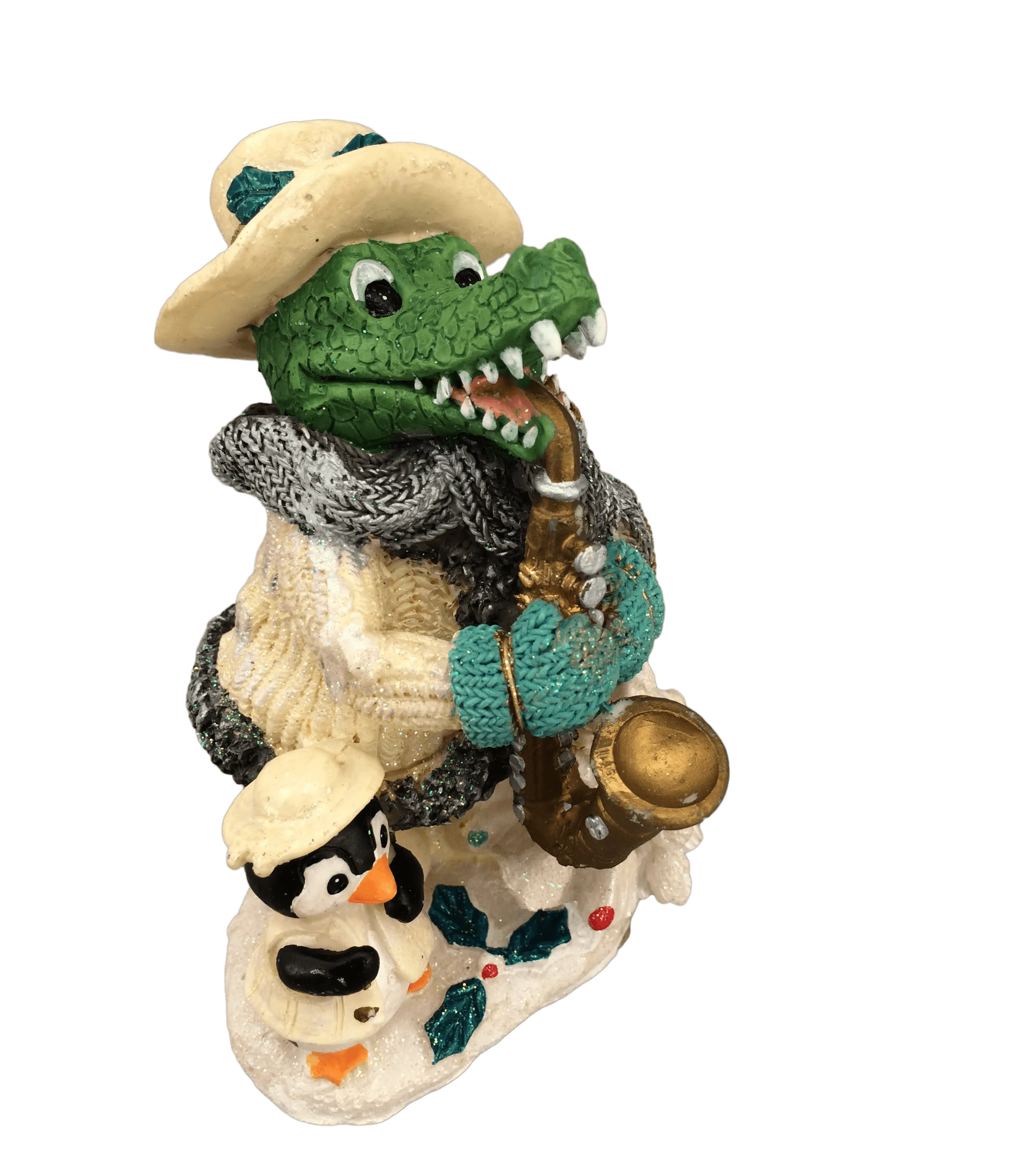 Saxophone & Sweater Gator Figurine - 3 Colors